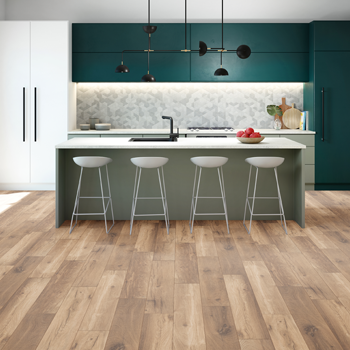 wood look laminate flooring in kitchen